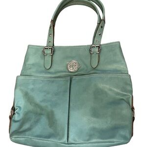 NWOT RELIC by Fossil Bleeker Turquoise Aqua Vegan Tote Bag w/ Large Pockets